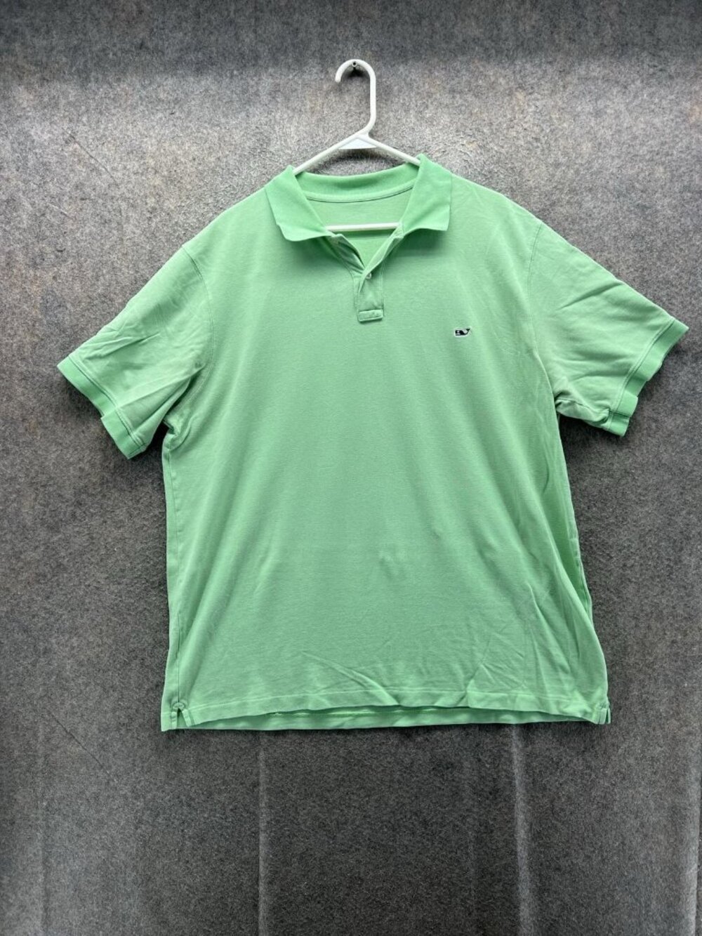 Vineyard Vines Polo Shirt Men XL Green Solid Knit Cotton Casual Whale Logo